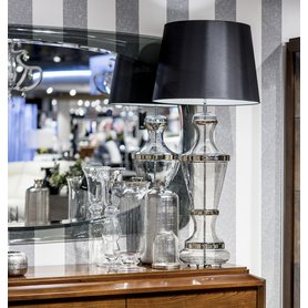 Luxusní stolní lampa ze skla ROMA Platinum