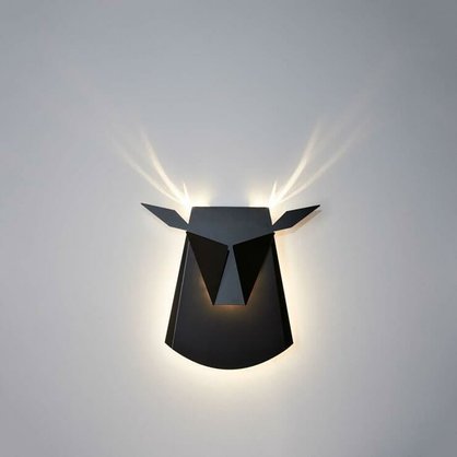 JELEN - černá nástěnná lampa ve stylu origami