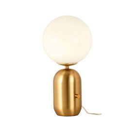 Art Deco zlatá stolní lampa do ložnice HELIOS 35 cm