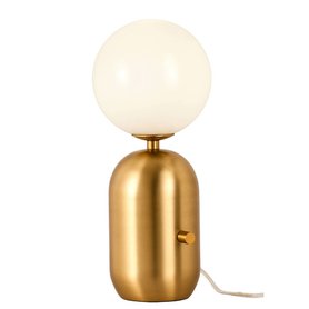 Art Deco zlatá stolní lampa do ložnice HELIOS 40 cm