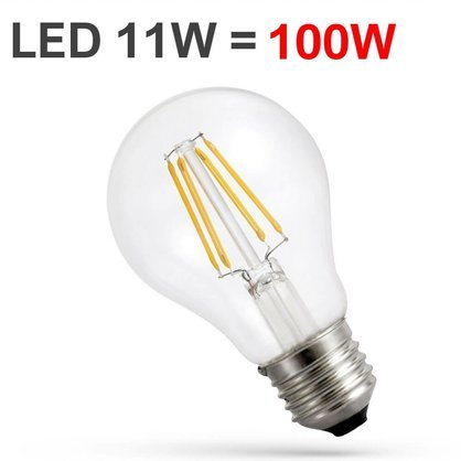 Filamentova LED žárovka 11W teplá barva