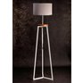 Dřevěná stojací lampa trojnožka TRIPOD FLOKI - šedé stínidlo